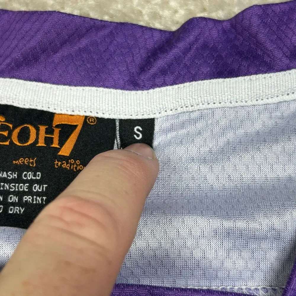 Nineoh7 Hockey Jersey Mens S Purple White Green Yellow Mardi Gras Pelican 504